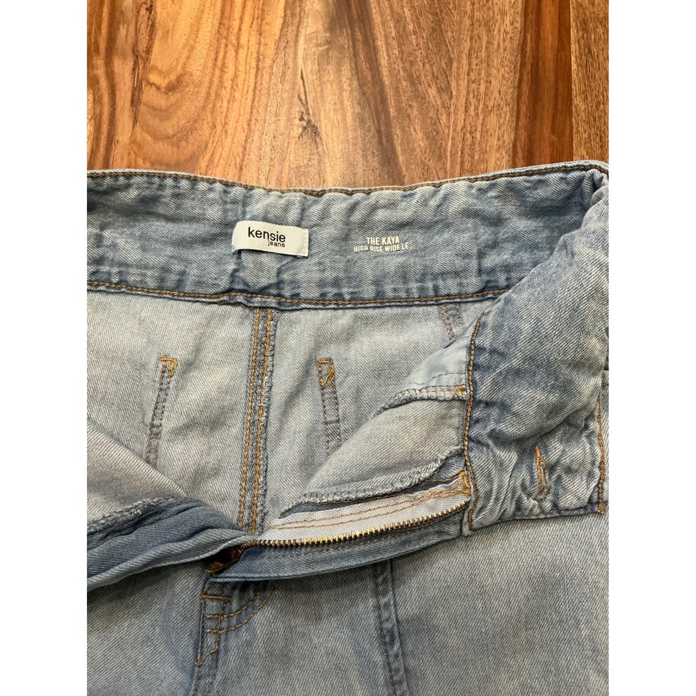 Kensie The Kaya High Rise Wide Leg Jeans Denim Womens Size 8 / 29 Light Blue - Picture 3 of 12
